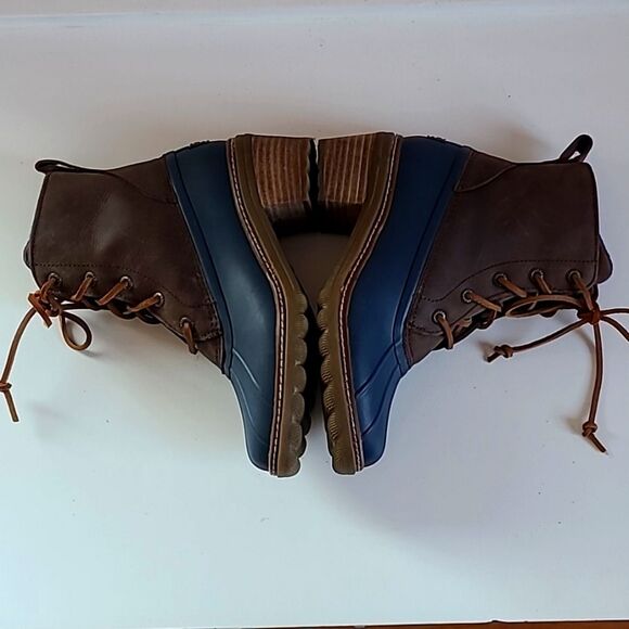Sperry Women's Saltwater Heel Leather Duck Boot Brown Size 6 - Picture 7 of 15